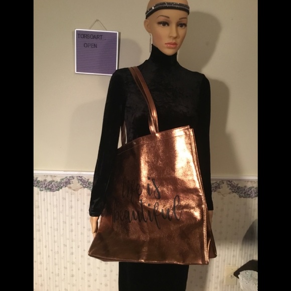 HOLD ROSEgold “ Life is Beautiful”tote bag - Picture 3 of 8